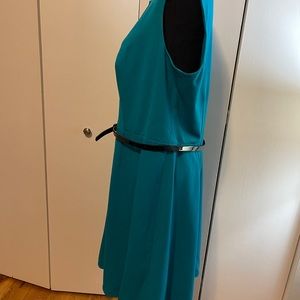 Calvin Klein dress. Size 14W, with thin black belt (teal, beautiful color!!)